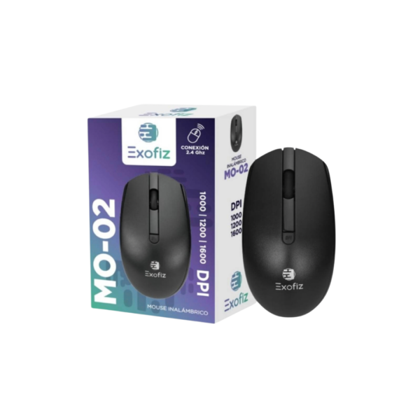 Mouse Inalámbrico MO-02 Negro Exofiz