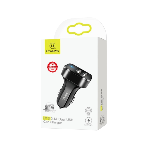 Cargador Auto 2 USB 2.1A USAMS